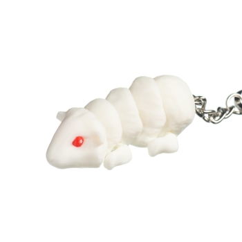 Świnka morska biała - brelok do kluczy